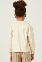 Load image into Gallery viewer, Girls Raw Edge Denim Jacket- Cream