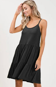 Southern Lace Back Dress- Black