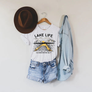 Lake Life T Shirt- Ash White