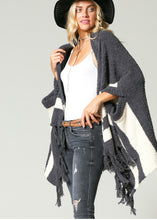 Load image into Gallery viewer, Coal Fringe Cardigan
