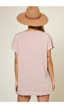 Load image into Gallery viewer, Raw Edge V Neck Tee