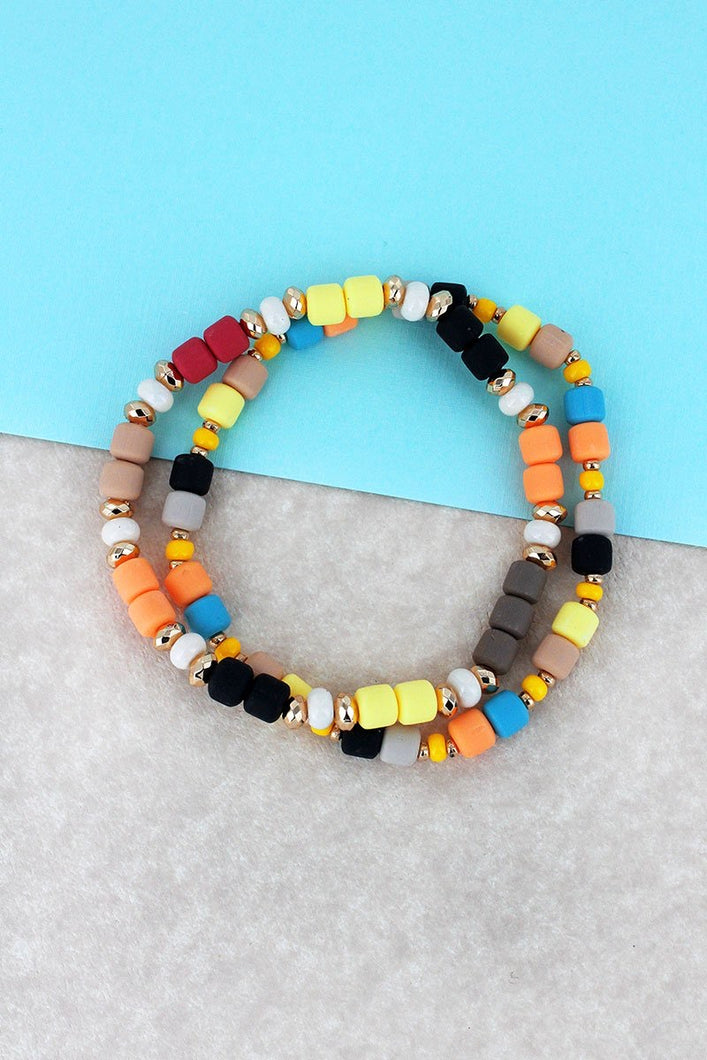 Clay Beads Anklet Set
