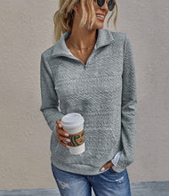 Load image into Gallery viewer, Zip Front Textured Sweatshirt