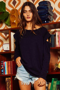 Cut Out Long Sleeve Top