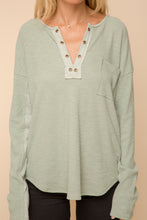 Load image into Gallery viewer, Lakeside Ribbed Long Sleeve Top- Sage